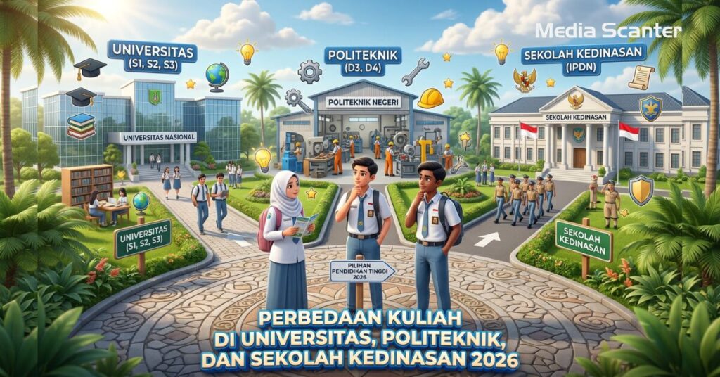 Perbedaan Kuliah di Universitas, Politeknik, dan Sekolah Kedinasan 2026