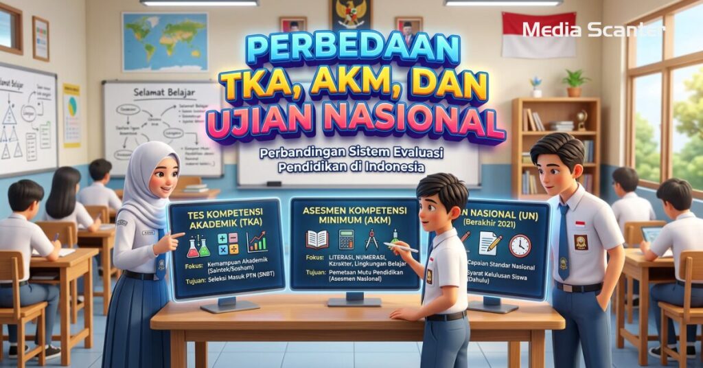 Perbedaan TKA, AKM, dan Ujian Nasional