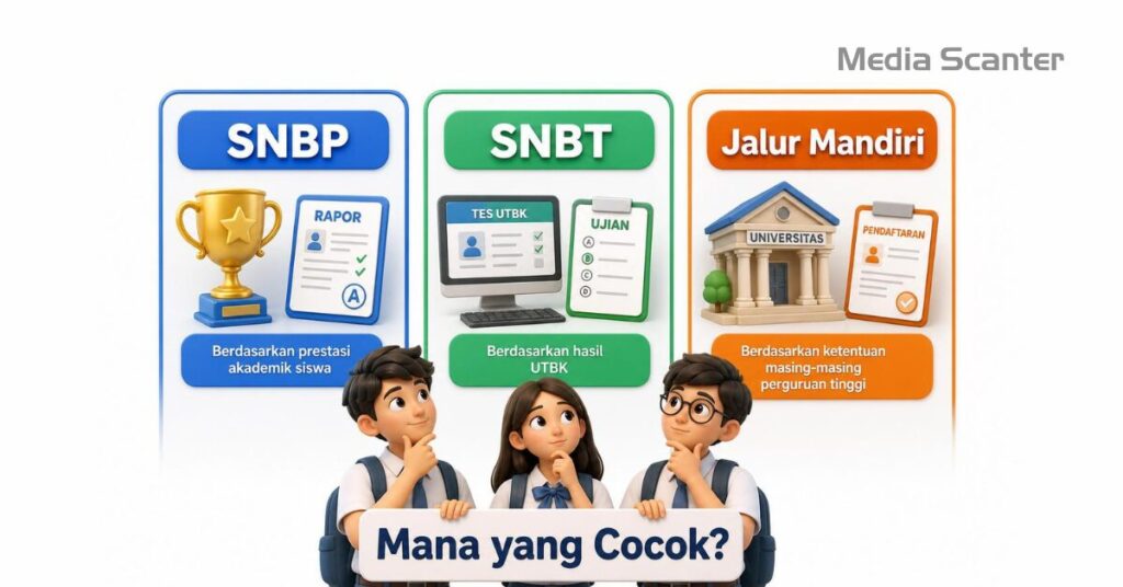 Perbedaan SNBP, SNBT, dan Jalur Mandiri, Mana yang Cocok