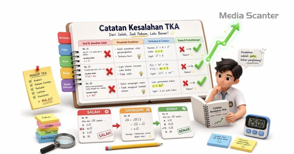 Cara Mencatat Kesalahan Saat Latihan TKA